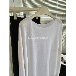 2025早春新款女裝時尚圓領長袖針織衫女寬松顯瘦百搭打底衫上衣