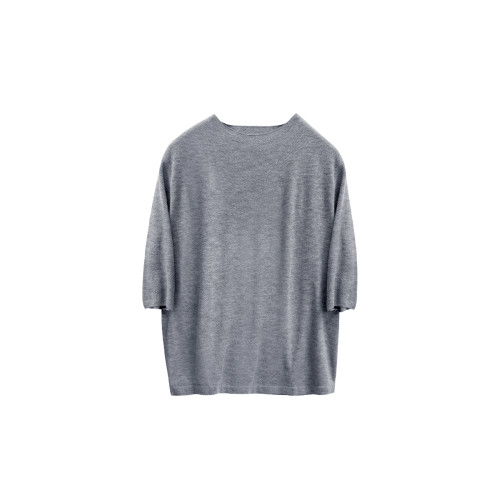 帛色春夏韓版簡約針織衫女2025新款無縫一體寬松簡約打底衫短袖T