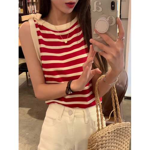 法國Rixo Roce⭐法式條紋針織吊帶背心女夏外穿甜辣風打底衫上衣