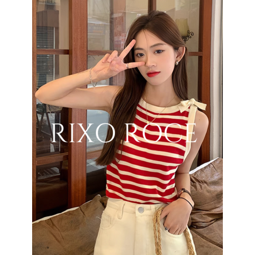 法國Rixo Roce⭐法式條紋針織吊帶背心女夏外穿甜辣風打底衫上衣