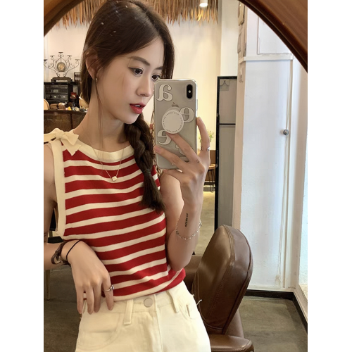 法國Rixo Roce⭐法式條紋針織吊帶背心女夏外穿甜辣風打底衫上衣