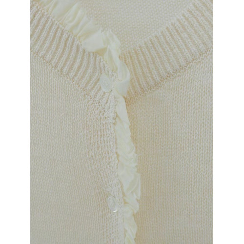 2025夏季新款女裝白色無袖毛針織衫女寬松圓領套頭打底衫