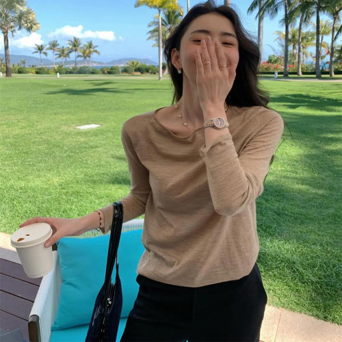 7COLOURS~Bi入！2025早春0感針織羊毛打底衫春季簡約穿搭上衣