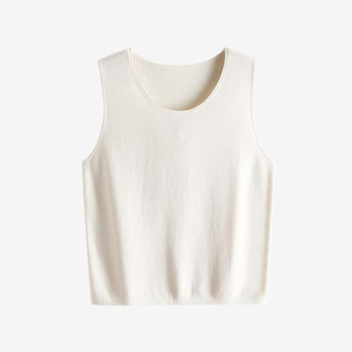 桑蠶絲無袖背心女圓領萊賽爾天絲寬松吊帶針織打底衫輕薄款2025夏