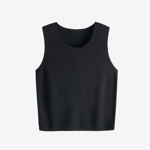 桑蠶絲無袖背心女圓領萊賽爾天絲寬松吊帶針織打底衫輕薄款2025夏