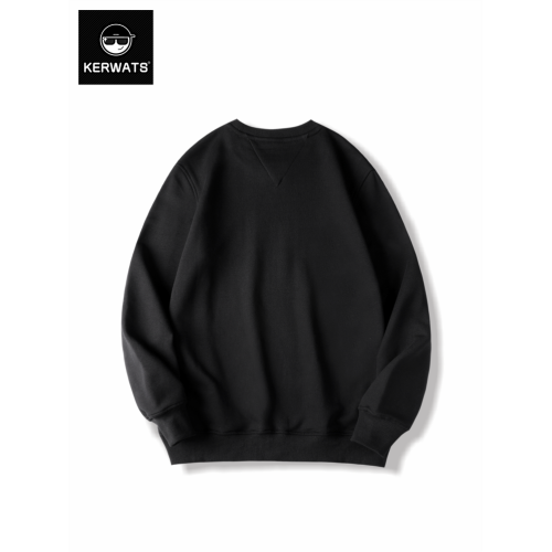 KERWATS秋冬2025新款個性字母胸花圓領簡約打底衫大碼寬松衛衣男