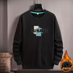 300斤寬松加肥加大衛衣男加絨打底衫純色全棉秋冬季胖子保暖上衣