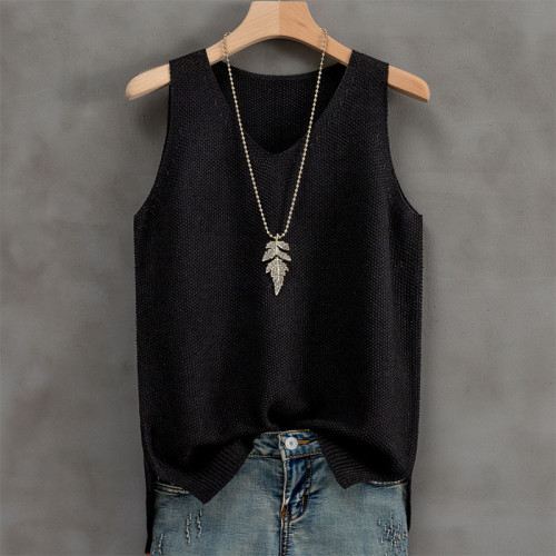 棉麻針織吊帶背心女內搭寬松打底衫胖mm大碼無袖亞麻外穿顯瘦上衣