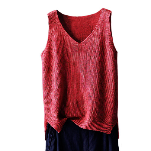 棉麻針織吊帶背心女內搭寬松打底衫胖mm大碼無袖亞麻外穿顯瘦上衣