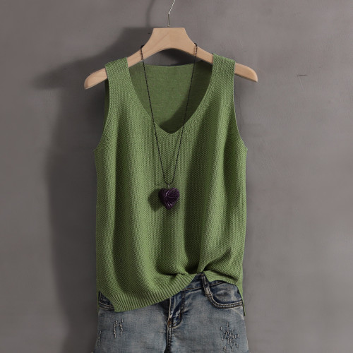 棉麻針織吊帶背心女內搭寬松打底衫胖mm大碼無袖亞麻外穿顯瘦上衣