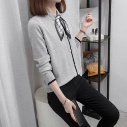 寬松大碼顯瘦長袖針織上衣胖mm洋氣減齡內搭打底衫毛衣女秋冬新款