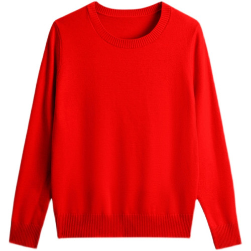 恒源祥羊毛衫女爆款毛衣套頭短款寬松秋冬薄款內搭低領針織打底衫