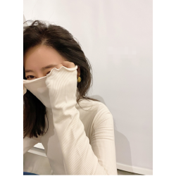 bi入打底～桑蠶絲保暖髮熱加絨內搭打底衫女秋冬半高領針織衫