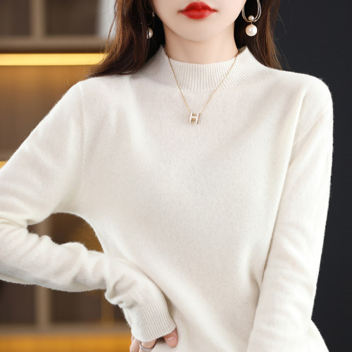 加厚半高領羊毛衫女100 純羊毛針織打底衫寬松秋冬季洋氣羊絨毛衣