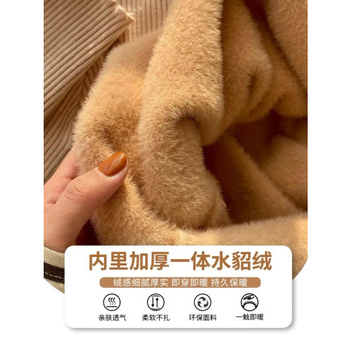一體絨半高領毛衣女秋冬季加絨加厚高中初中學生內搭衣針織打底衫