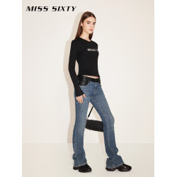 Miss Sixty針織衫女羊毛混紡修身打底衫簡約百搭外穿高智感上衣