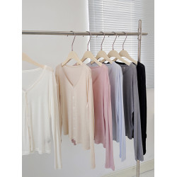 萊賽爾柔軟透氣薄款防曬衣針織開衫女夏季外搭長袖寬松垂感打底衫