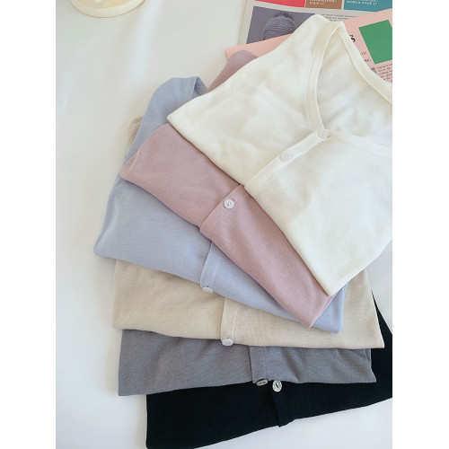 萊賽爾柔軟透氣薄款防曬衣針織開衫女夏季外搭長袖寬松垂感打底衫