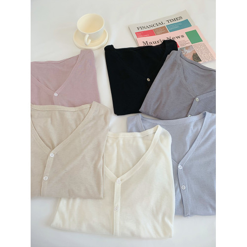 萊賽爾柔軟透氣薄款防曬衣針織開衫女夏季外搭長袖寬松垂感打底衫