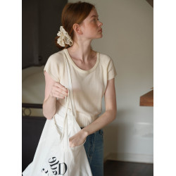 24ss“光合作用”春夏薄打底衫6%羊毛柔軟輕盈短袖針織小衫女