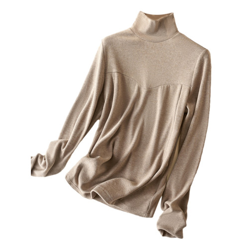 IHIMI海謐德絨加厚打底衫女2025秋季新款高領針織衫修身內搭上衣