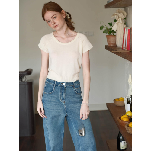 “光合作用”春夏薄打底衫6%羊毛柔軟輕盈短袖針織小衫女