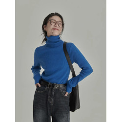 秋冬季高彈性基礎純色內搭修身高領加厚打底衫羊毛針織衫毛衣女