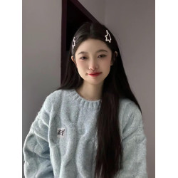 麻花毛衣女秋冬季奶fufu軟糯高中初中學生大童加絨加厚針織打底衫