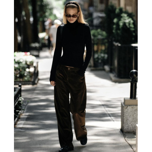 Frankies bikinis 黑色高領打底衫 修身生肩顯瘦內搭 包臀裙褲