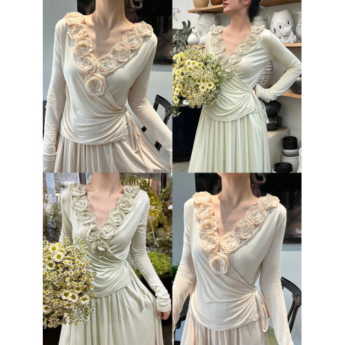 sorozien芍子【畫廊女孩】原創復古法式針織打底衫上衣半裙套裝女