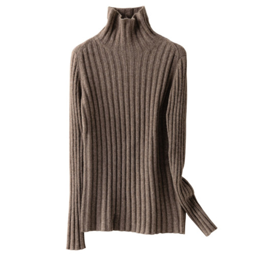 新款高領羊絨衫女短款套頭毛衣純色羊毛針織打底衫秋冬