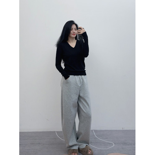 U＋剪標羊毛衫系列~100%美麗諾羊毛春秋薄款細膩親膚長袖打底衫女