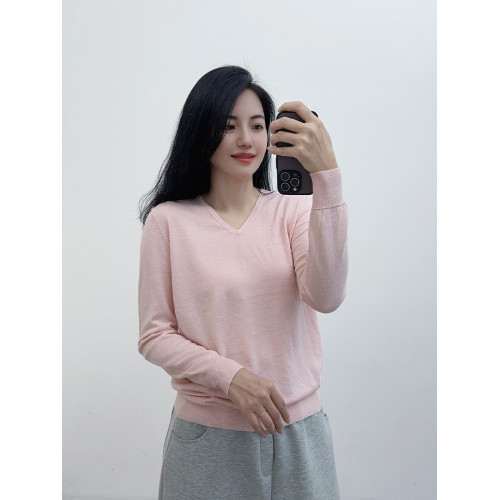 U＋剪標羊毛衫系列~100%美麗諾羊毛春秋薄款細膩親膚長袖打底衫女