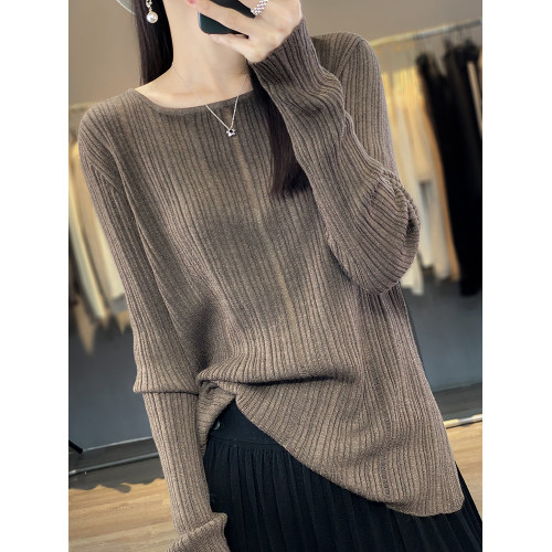 一字領顯瘦打底衫女2025新款春秋款內搭洋氣大碼女裝秋冬針織毛衣