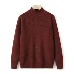 恒源祥彩羊毛衣女款2025新款冬季羊毛衫半高領加厚內搭上衣打底衫