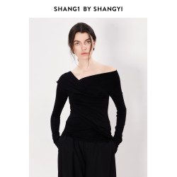 SHANG1 BY SHANGYI長袖打底衫女可外穿早秋新款綿羊毛設計感內搭