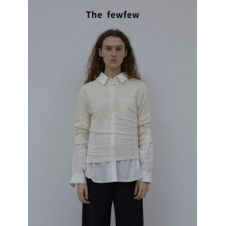 The fewfew 羊毛混紡細膩親膚半高領兩色針織上衣打底衫