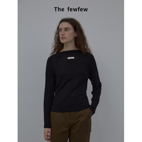 The fewfew 羊毛混紡細膩親膚半高領兩色針織上衣打底衫
