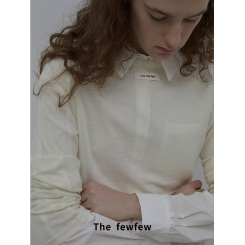 The fewfew 羊毛混紡細膩親膚半高領兩色針織上衣打底衫