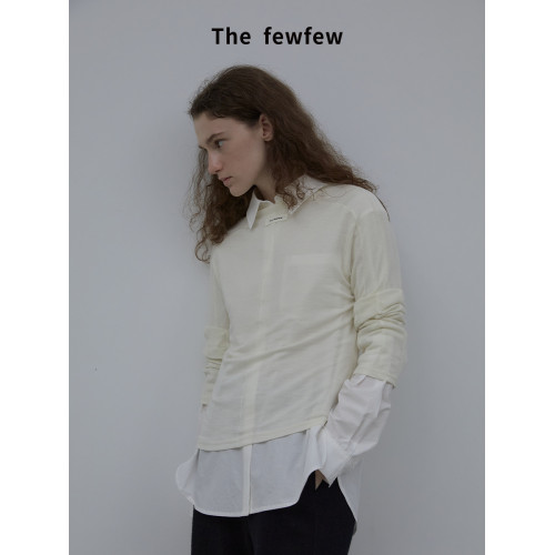 The fewfew 羊毛混紡細膩親膚半高領兩色針織上衣打底衫