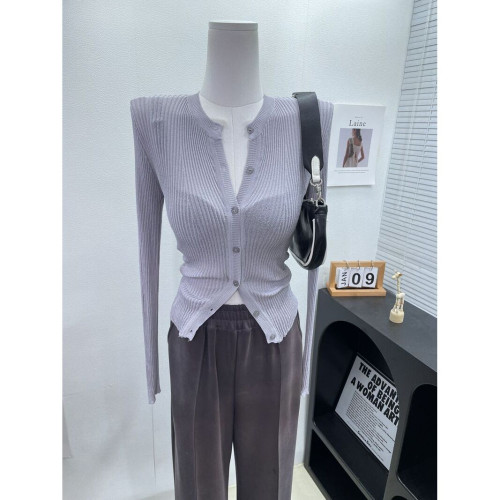 單穿or內搭！INS洋氣單排釦長袖針織衫上衣女薄款修身顯瘦打底衫