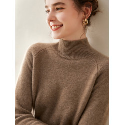 2024冬季新款半高領羊絨衫女加厚親膚山羊絨毛衣內搭針織衫打底衫