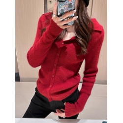 修身抽條V領外穿羊毛針織打底衫女秋冬新款百搭純色羊絨毛衣開衫