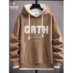 啄木鳥秋冬款衛衣男孩青少年初中學生加絨連帽衣服大童加厚打底衫