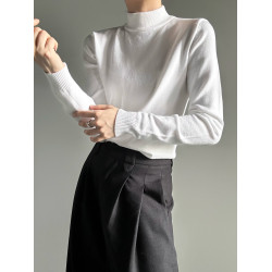 ASAE 半高領打底衫針織毛衫修身痞帥簡約男女中性風黑白內搭毛衣