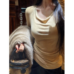 露肩針織衫女裝新品秋冬高級感蕩領修身套頭打底衫氣質長袖上衣