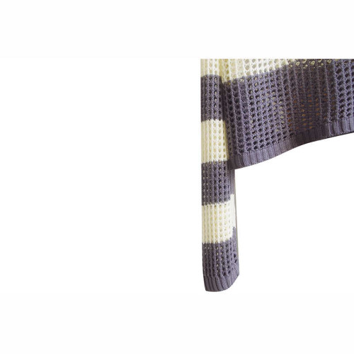 法式慵懶鏤空針織衫網眼配吊帶裙罩衫外搭短款圓領撞色打底衫上衣