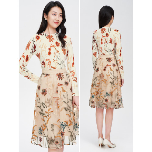 珂萊蒂爾outlets  羊毛衫女長袖印花打底衫