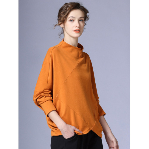 咫尺寬松蝙蝠袖圓領套頭針織衫2025春裝新款女裝時尚大碼女打底衫