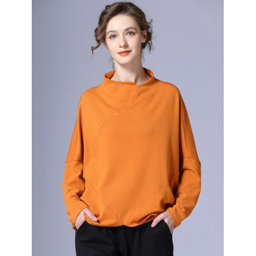 咫尺寬松蝙蝠袖圓領套頭針織衫2025春裝新款女裝時尚大碼女打底衫